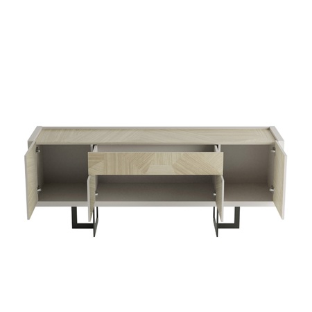 Manhattan Comfort Celine 70.86 Buffet Stand, Off White and Nude Mosaic Wood 1023851
